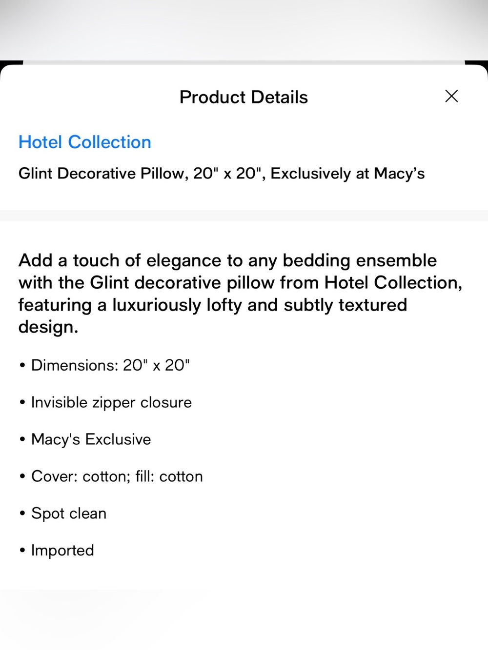 Hotel Collection Glint Pleated Decorative Pillow in Gold - Picture 2 of 8